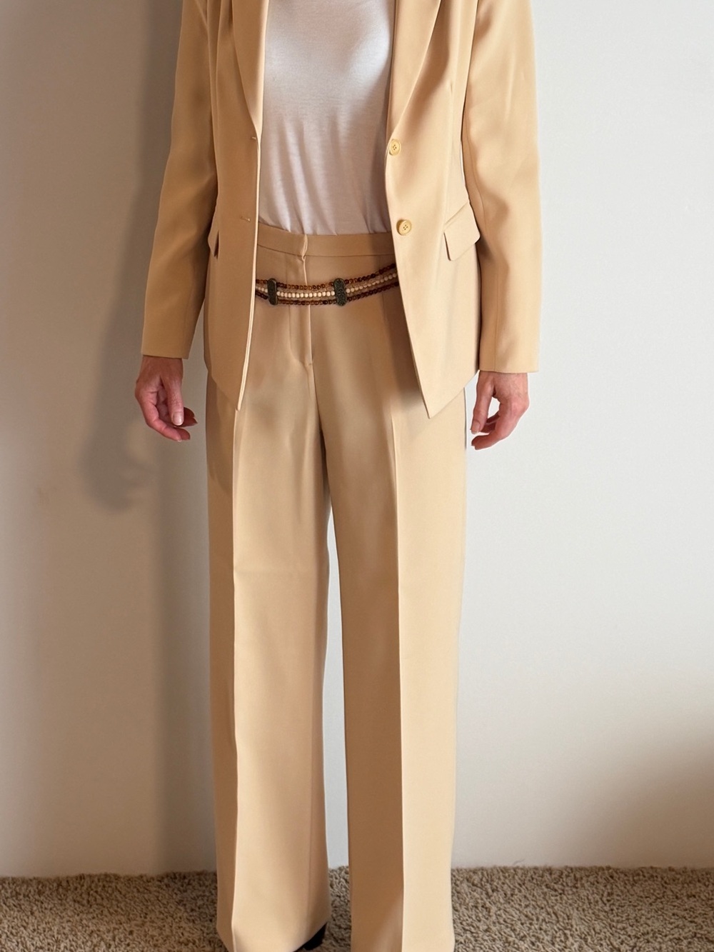 Tailored Soft Yellow Women's Blazer Jacket and Skacks